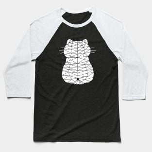 Cat sits upright, Cat Geometric for Dark Baseball T-Shirt